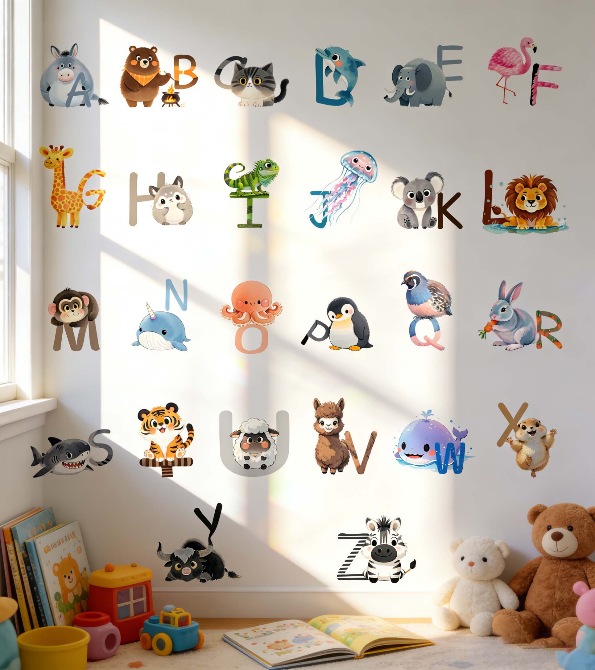 Kids Education Wallpaper - Pegatinas de pared del alfabeto inglés