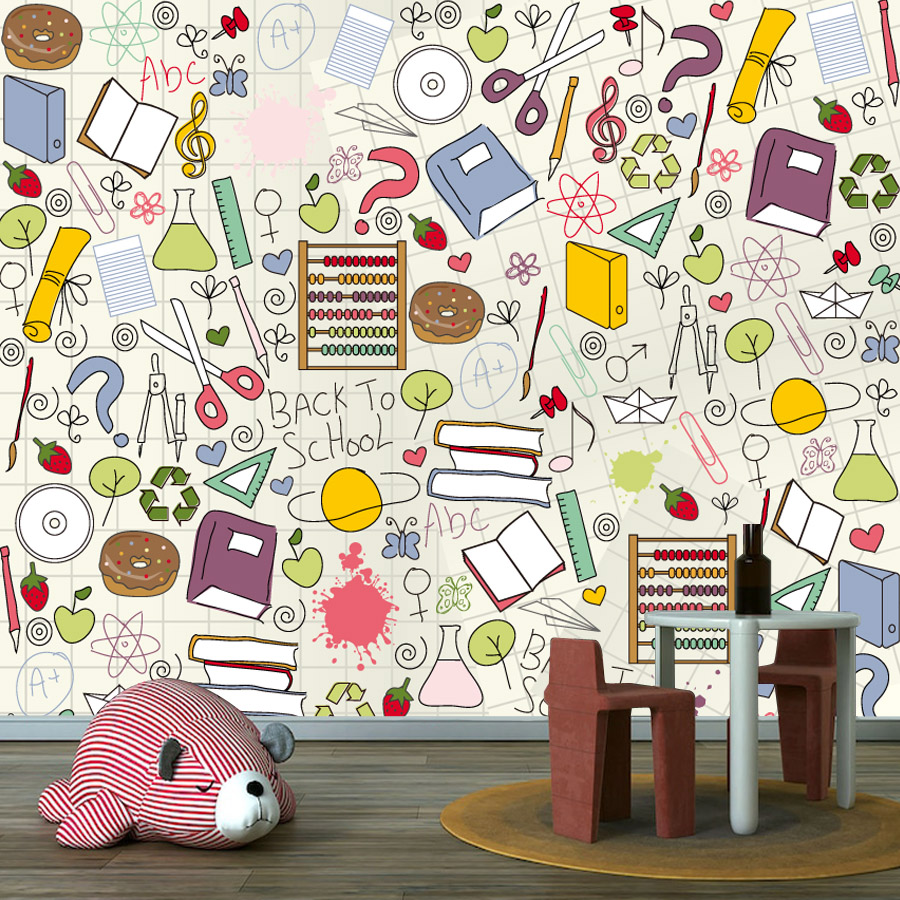 Kids Education Wallpaper - Papel Tapiz Autoadhesivo Fácil de Aplicar
