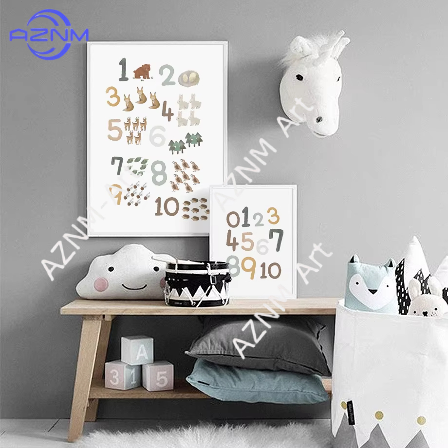 1/2 Piezas de Lienzo Decorativ - Kids Education Wallpaper reseña y precio