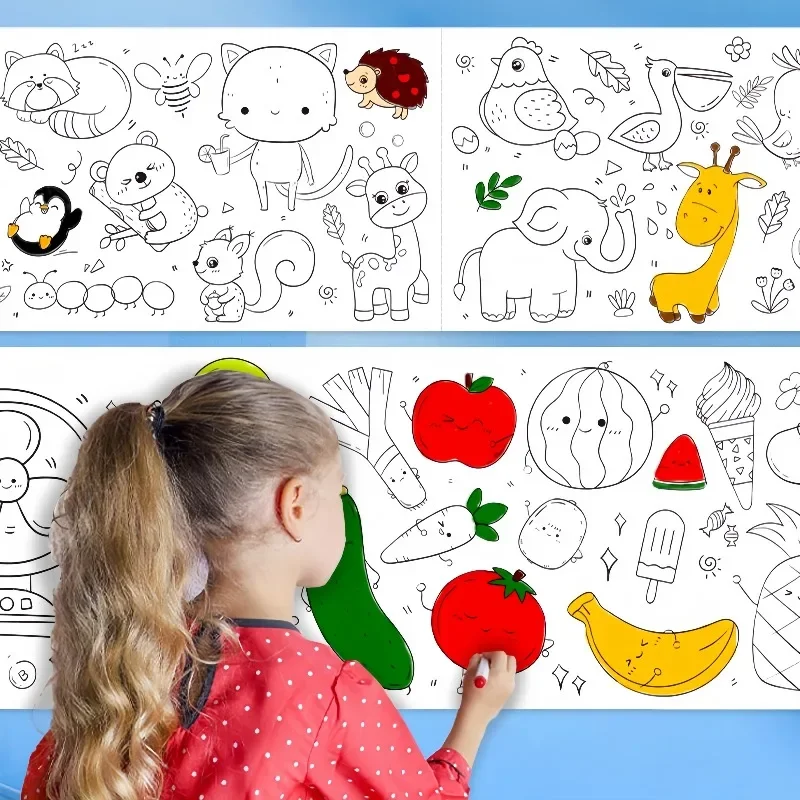 Rollo de papel para colorear p - Kids Education Wallpaper reseña y precio