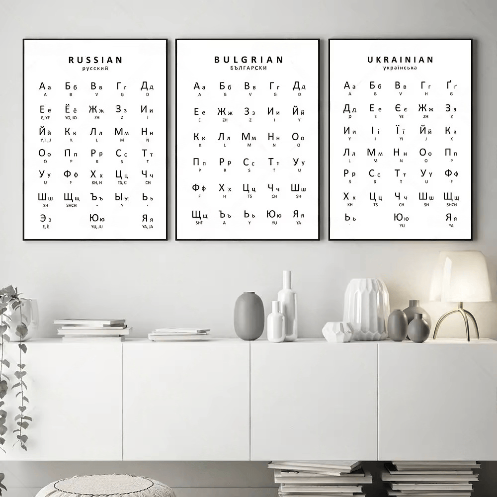 1PC Póster del Alfabeto Ruso,  - Kids Education Charts reseña y precio