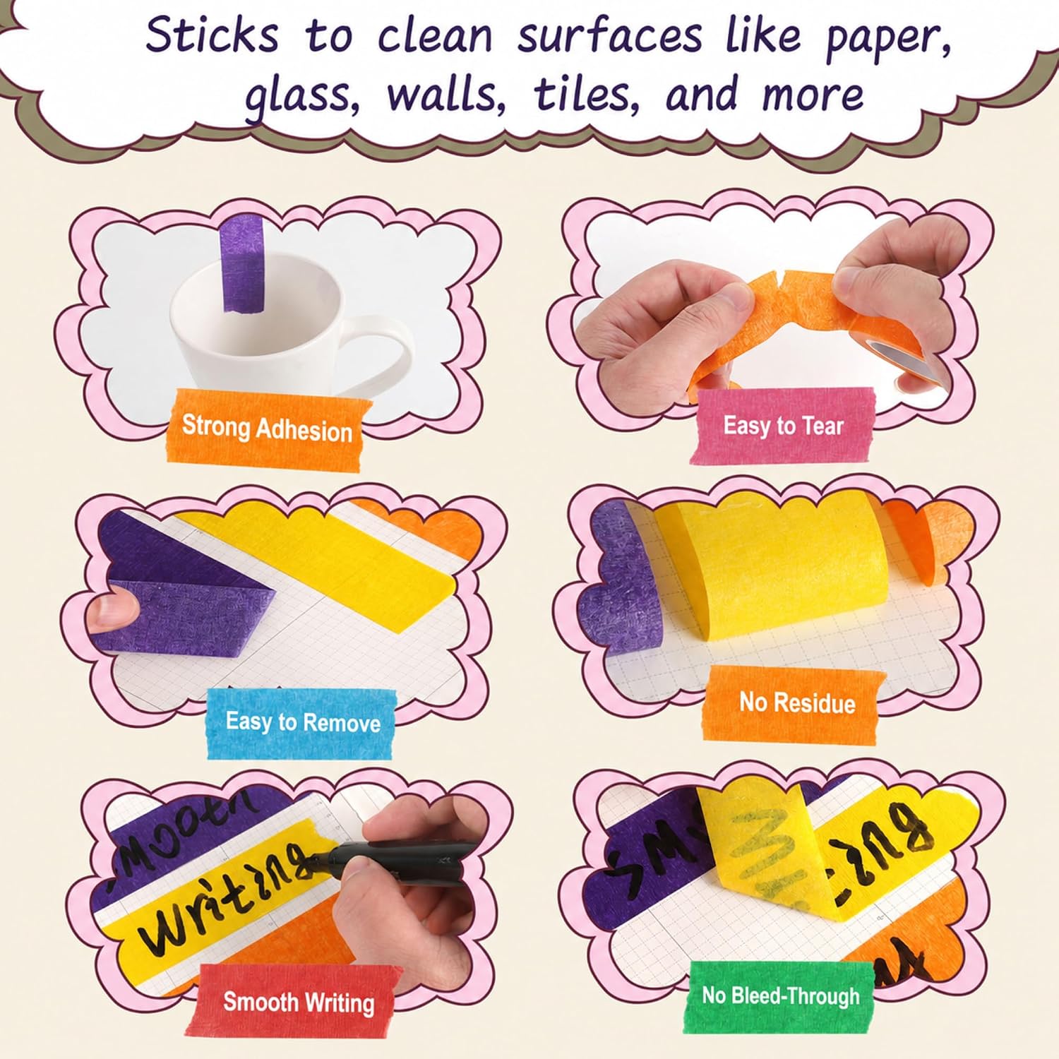 Cinta Adhesiva de 7 Colores, C - Kids Education Wallpaper reseña y precio